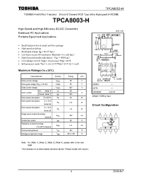 Datasheet TPCA8003-H manufacturer Toshiba