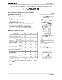 Datasheet TPCA8004-H manufacturer Toshiba