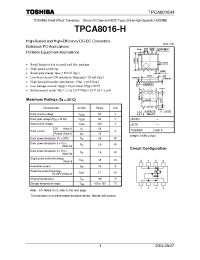 Datasheet TPCA8016-H manufacturer Toshiba