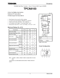 Datasheet TPCA8103 manufacturer Toshiba