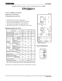 Datasheet TPCS8211 производства Toshiba