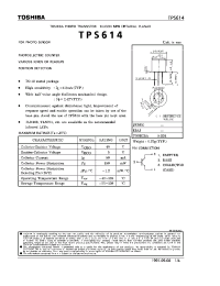 Datasheet TPS614 manufacturer Toshiba