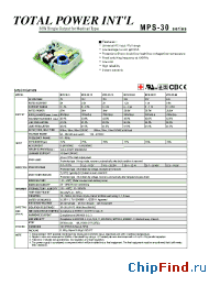 Datasheet MPS-30-15 производства Total Power