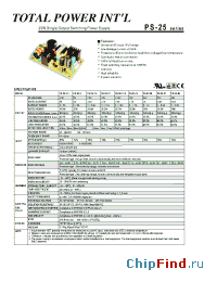 Datasheet PS-25-3.3 manufacturer Total Power