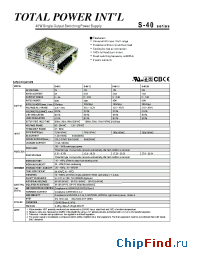 Datasheet S-40-15 manufacturer Total Power