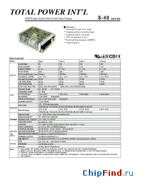 Datasheet S-40-15 производства Total Power