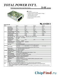 Datasheet S-60-12 manufacturer Total Power