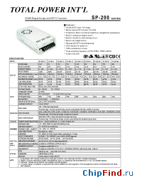 Datasheet SP-200-13.5 производства Total Power
