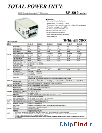 Datasheet SP-500 manufacturer Total Power
