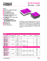 Datasheet TAM25-2411-B manufacturer Traco