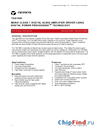 Datasheet TDA1400 manufacturer Tripath