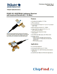 Datasheet R192PGAN manufacturer TriQuint