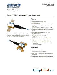 Datasheet RA192 manufacturer TriQuint