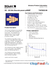 Datasheet TGF2022-06 manufacturer TriQuint