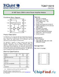 Datasheet TQM713019 manufacturer TriQuint