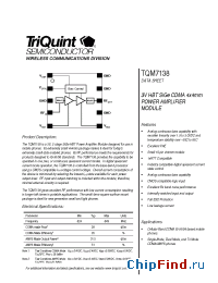 Datasheet TQM7138 manufacturer TriQuint