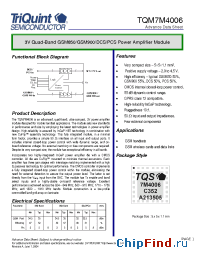 Datasheet TQM7M4006 manufacturer TriQuint