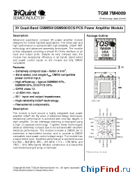 Datasheet TQM7M4009 manufacturer TriQuint