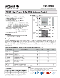 Datasheet TQP4M4003 manufacturer TriQuint