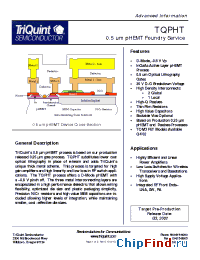 Datasheet TQPHTr010 manufacturer TriQuint