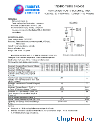 Datasheet 1N5406 manufacturer Transys 