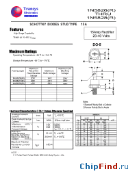 Datasheet 1N5826R manufacturer Transys 