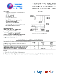 Datasheet 1SMA130Z manufacturer Transys 