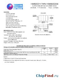 Datasheet 1SMB2EZ100 manufacturer Transys 