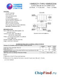 Datasheet 1SMB2EZ160 manufacturer Transys 