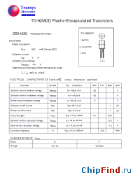 Datasheet 2SA1020 manufacturer Transys 