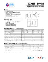 Datasheet BAV302 manufacturer Transys 