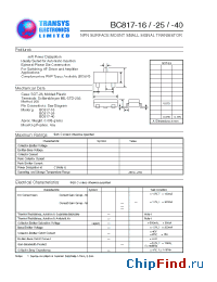 Datasheet BC817 manufacturer Transys 