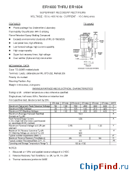 Datasheet ER1600 manufacturer Transys 