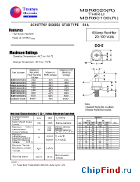 Datasheet MBR6045 manufacturer Transys 