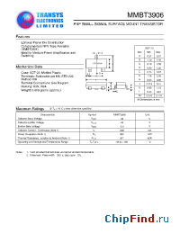 Datasheet MMBT3906 manufacturer Transys 