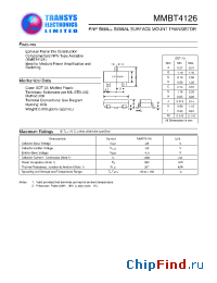 Datasheet MMBT4126 manufacturer Transys 