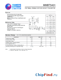 Datasheet MMBT5401 manufacturer Transys 