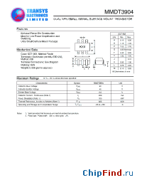 Datasheet MMDT3904 manufacturer Transys 