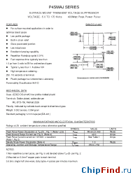 Datasheet P4SMAJ100A manufacturer Transys 