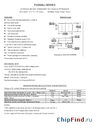 Datasheet P4SMAJ28CA manufacturer Transys 