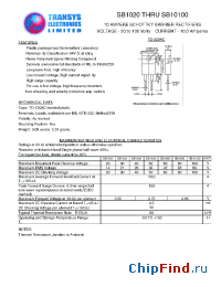 Datasheet SB10100 manufacturer Transys 