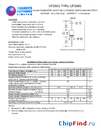 Datasheet UF201G manufacturer Transys 