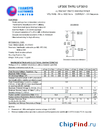 Datasheet UF301 manufacturer Transys 