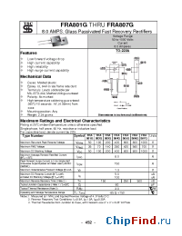 Datasheet FRA801G manufacturer TSC