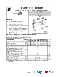Datasheet KBU1001 manufacturer TSC