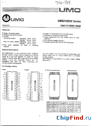 Datasheet UM621024CM-70LL manufacturer UMC
