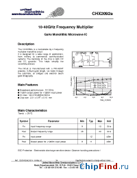 Datasheet CHX2092a-99F/00 manufacturer UMS