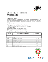 Datasheet 2N3773AR manufacturer USHA