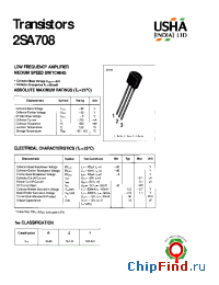 Datasheet 2SA708 manufacturer USHA