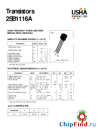 Datasheet 2SB1116A manufacturer USHA